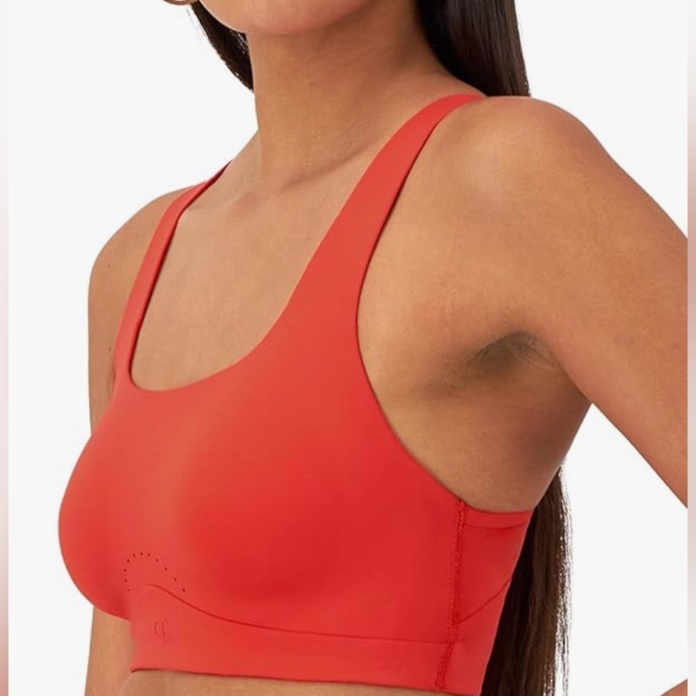 NWT Champion Spot Sports Bra Solar Crimson Size: XS D/DD or 32D 32DD 30D 30DD
